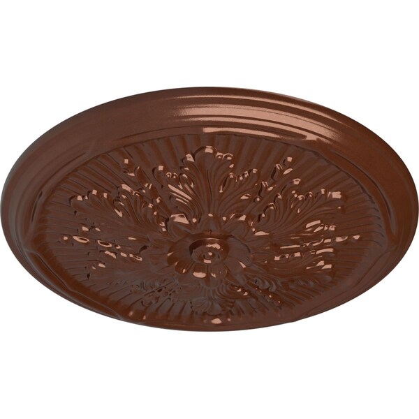 Luton Ceiling Medallion (Fits Canopies Up To 3 1/2), Hand-Painted Copper Penny, 21OD X 2P